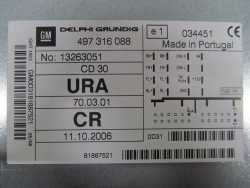 OPEL ASTRA III H ZAFIRA RADIO CD CD30 497316088 EKRAN 13276999