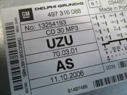 OPEL CORSA D MERIVA A RADIO CD 30 MP3 13254193 497316088