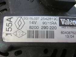 RENAULT ESPACE IV 1.9 2.2 DCI ALTERNATOR 155A 8200290220 2542819C