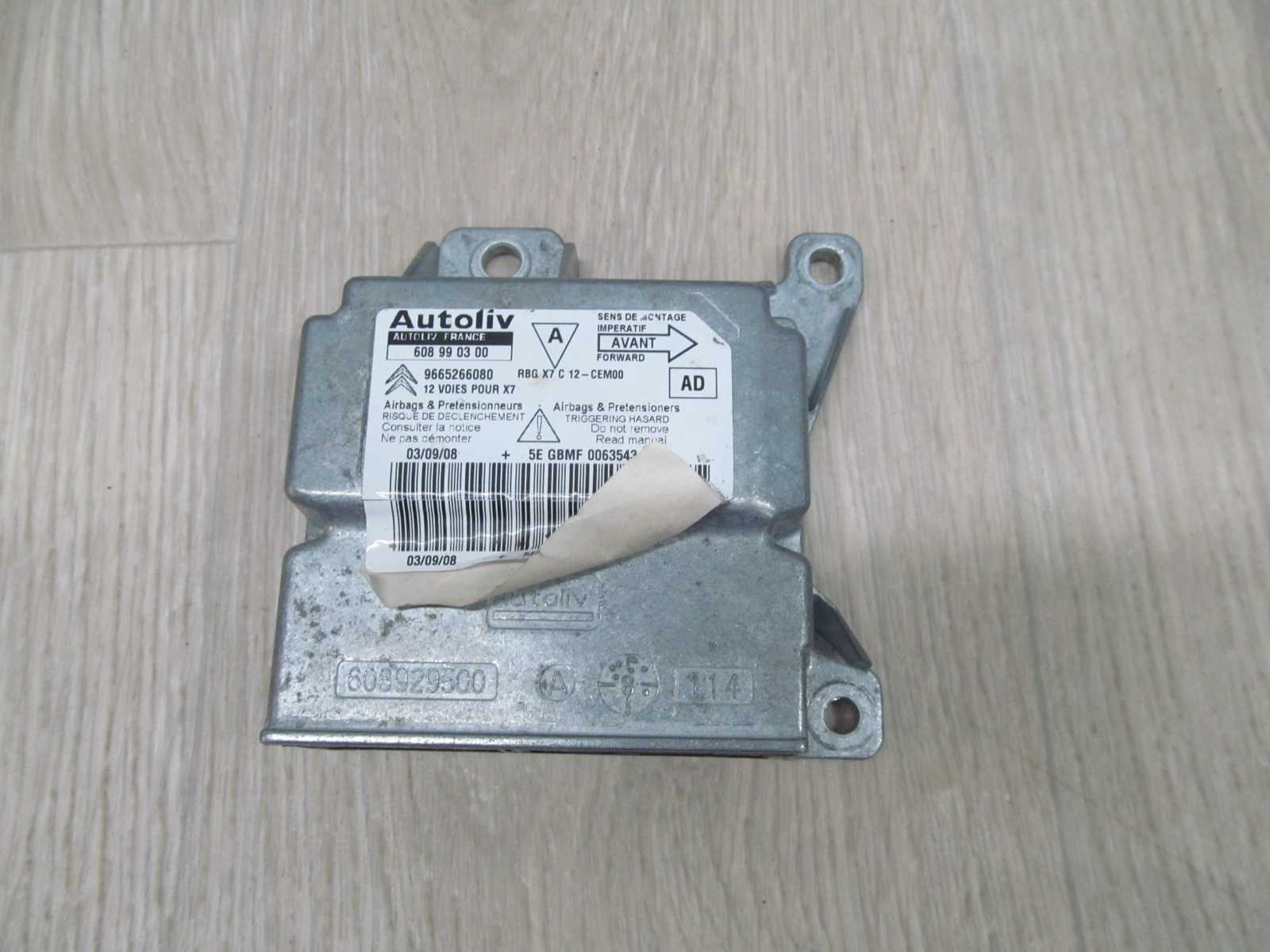 CITROEN C5 III X7 SENSOR MODUL PODUSZEK AIRBAG 9665266080 608990300 08-17