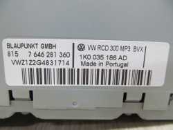 VW PASSAT B6 GOLF V RADIO RCD 300 MP3 1K0035186AD KOD