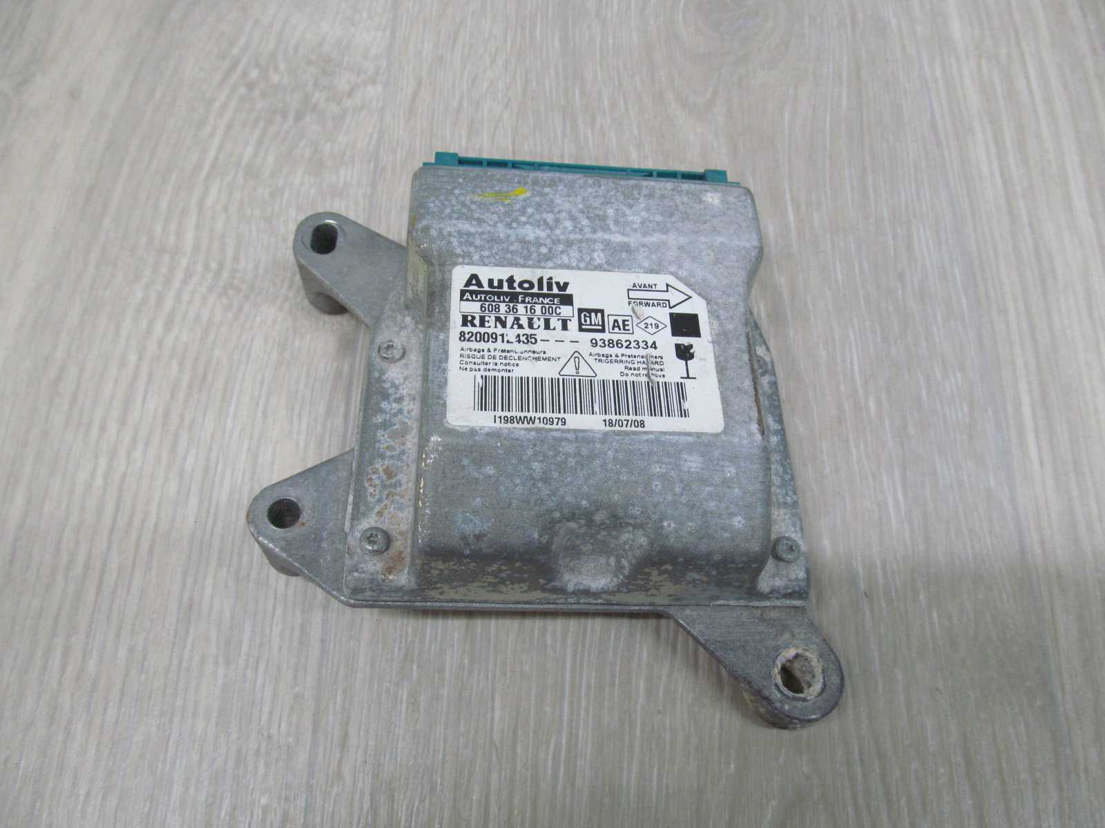 OPEL VIVARO TRAFIC 01-14 MODUL SENSOR AIRBAG 8200912435 93862334