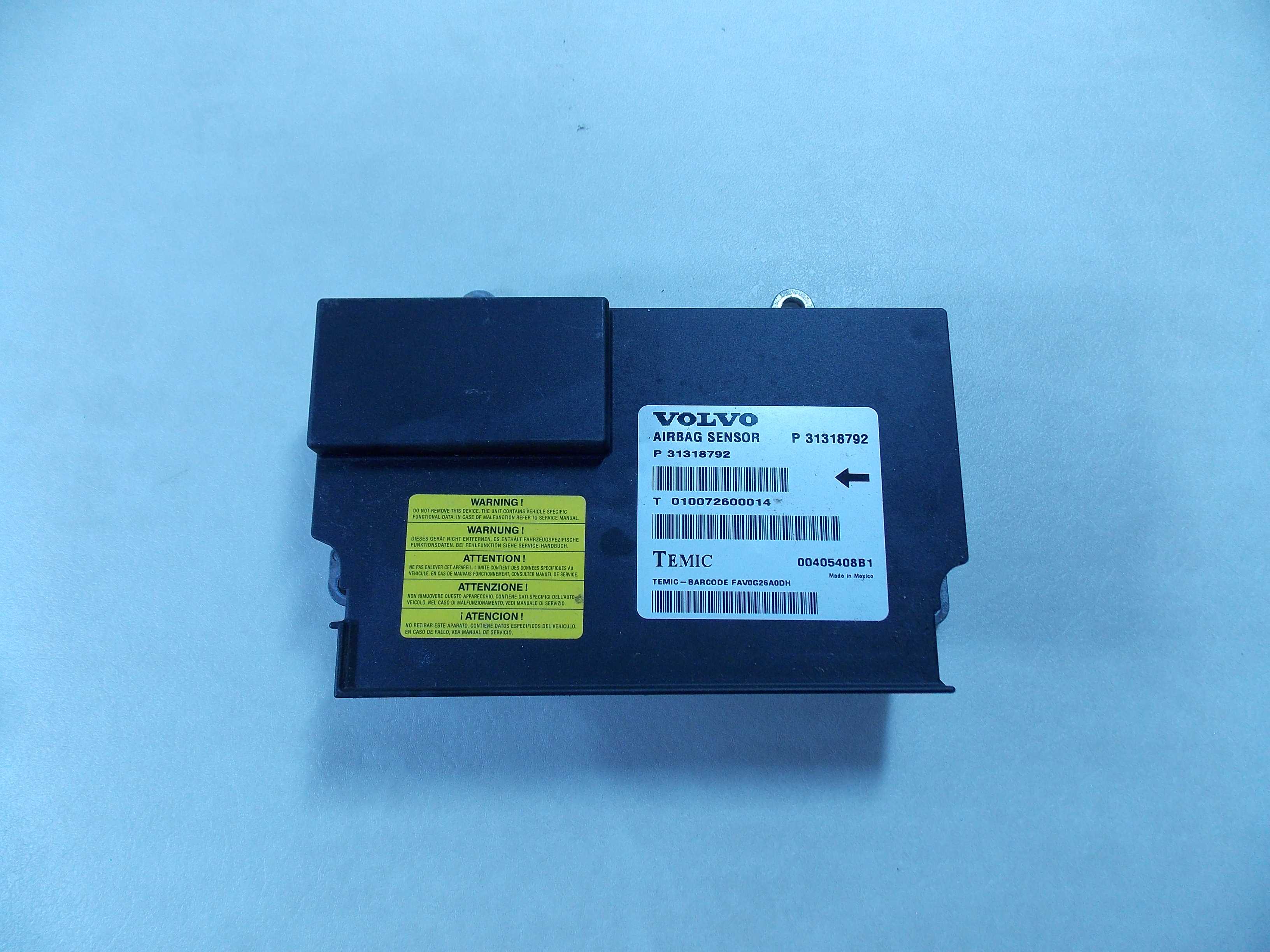 VOLVO XC60 V60 S60 II V70 III 08-17 MODUL STEROWNIK PODUSZEK AIRBAG 31318792