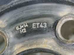 VW POLO FABIA IBIZA SKODA 5X112 6J14 ET43 KOLO FELGA STALOWA 6Q0601027A
