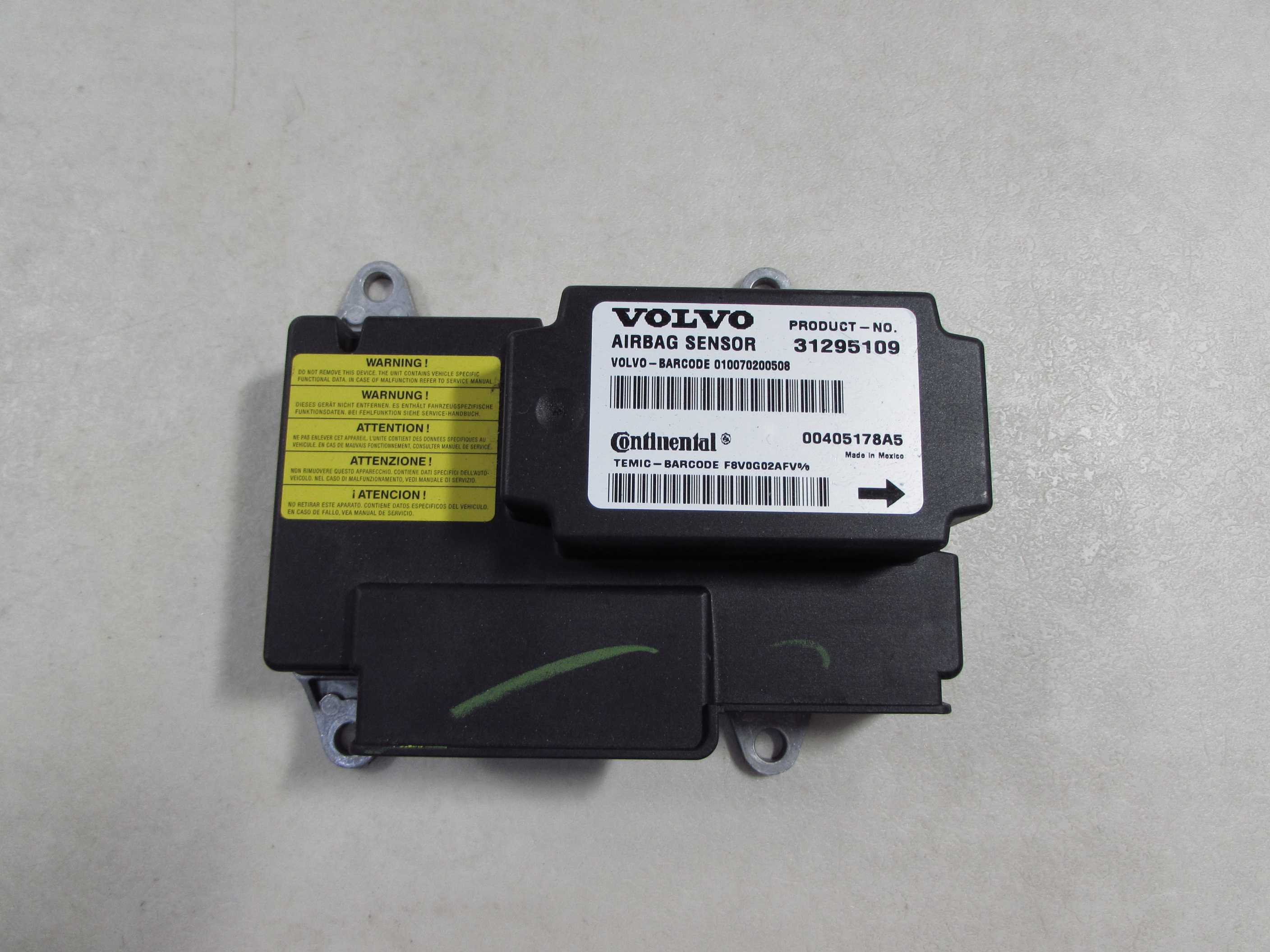 VOLVO C30 S40 V50 C70 06-13 MODUL SENSOR AIRBAG 31295109
