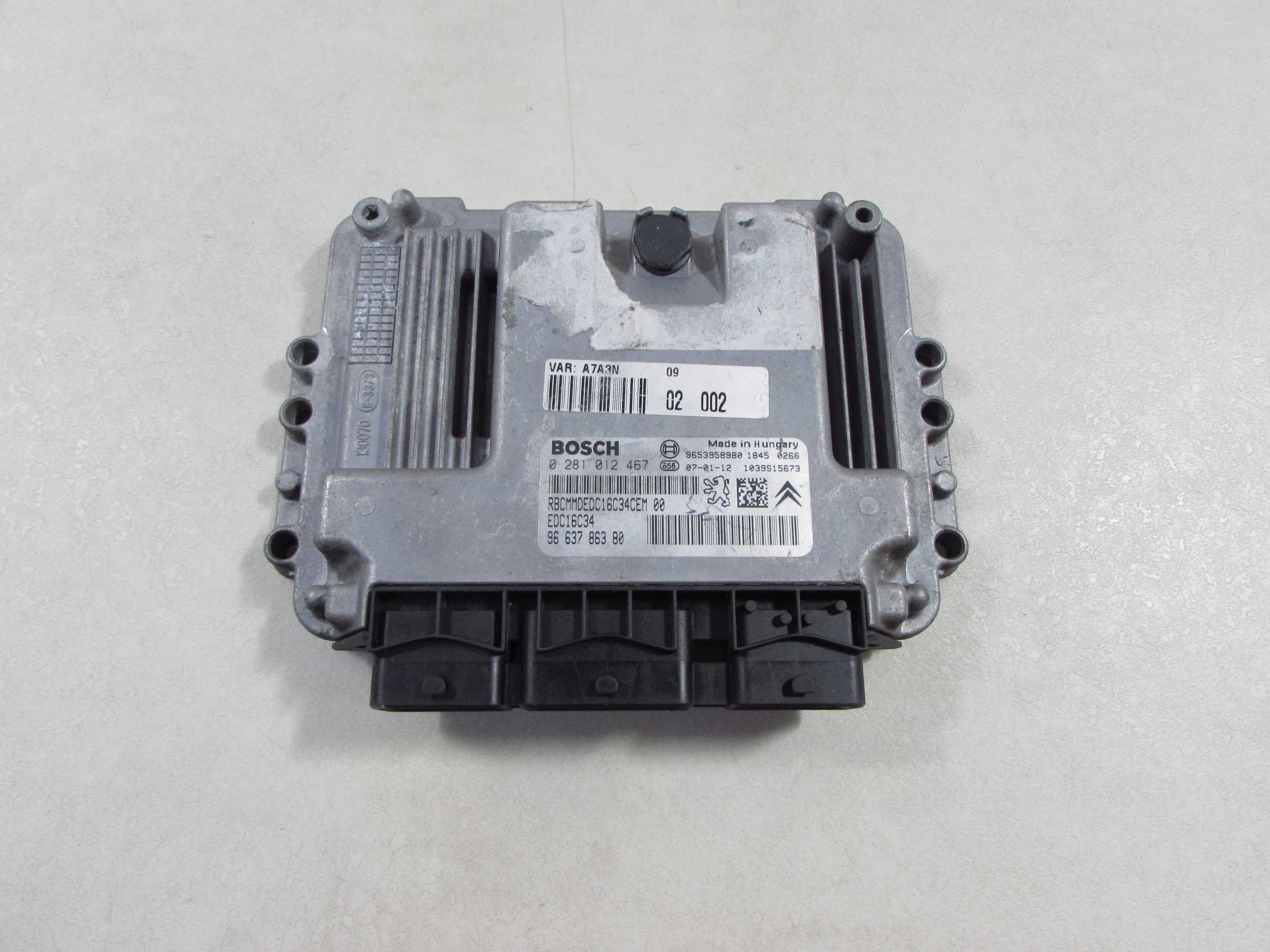 PEUGEOT CITROEN 1.6 HDI KOMPUTER STEROWNIK SILNIKA 0281012467 9663786380