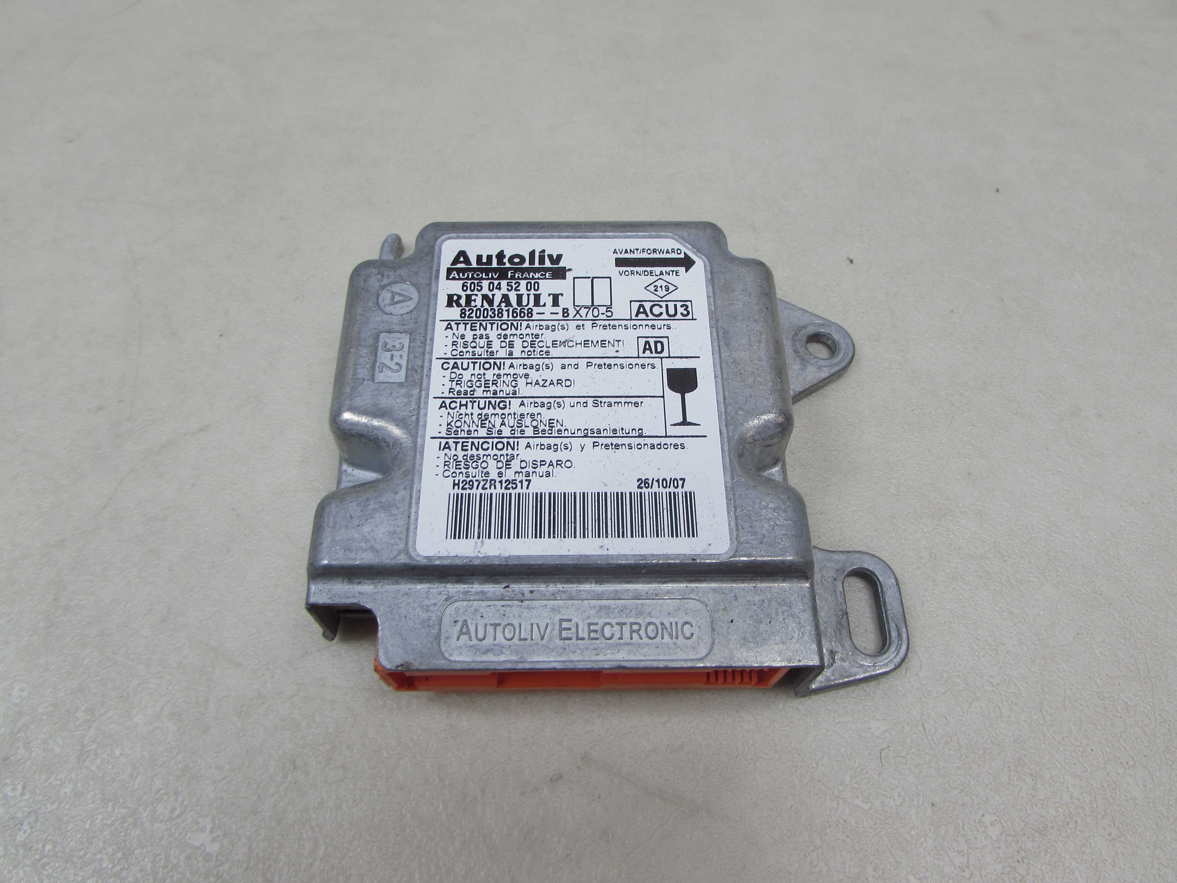 RENAULT MASTER II MOVANO MODUL SENSOR PODUSZEK AIRBAG 8200381668-B 605045200 03-10
