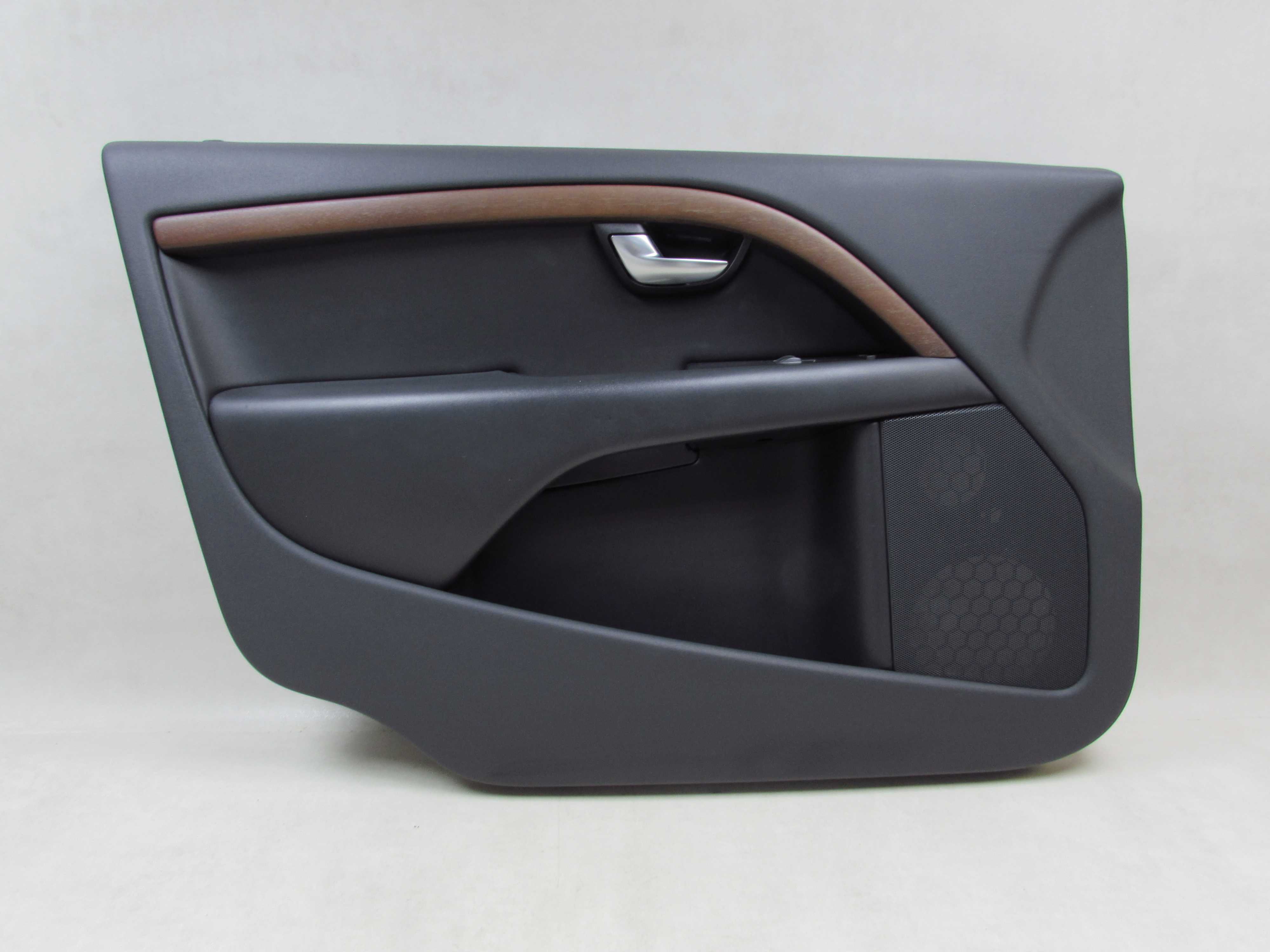 VOLVO S80 II V70 XC70 06-16 TAPICERKA BOCZEK DRZWI SKORA DREWNO PRZOD LEWY 39883492 8686852