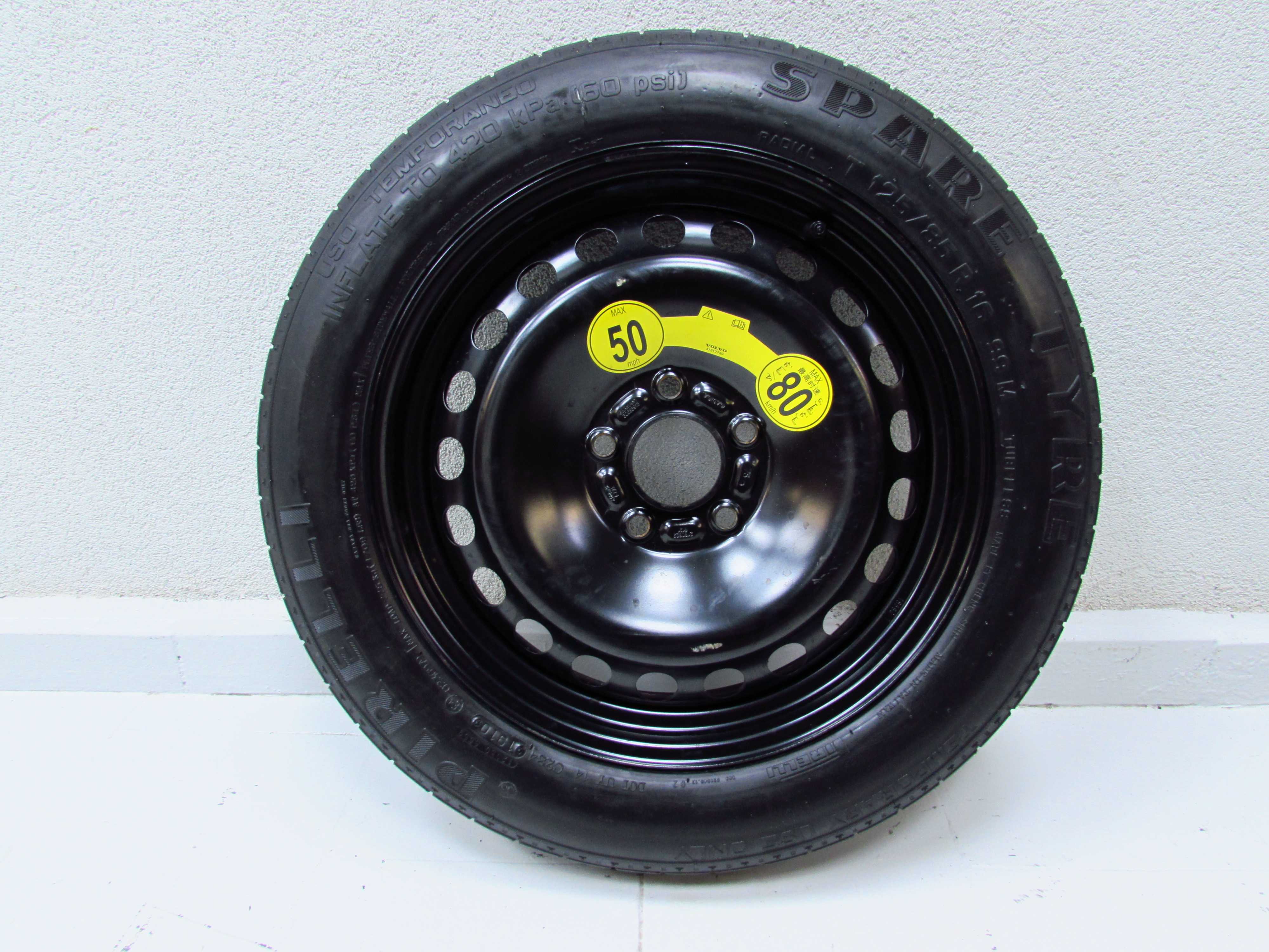 VOLVO S40 V50 C30 C70 5X108 16'' ET25 30683913 KOLO DOJAZDOWE ZAPAS T125/85R16 99M