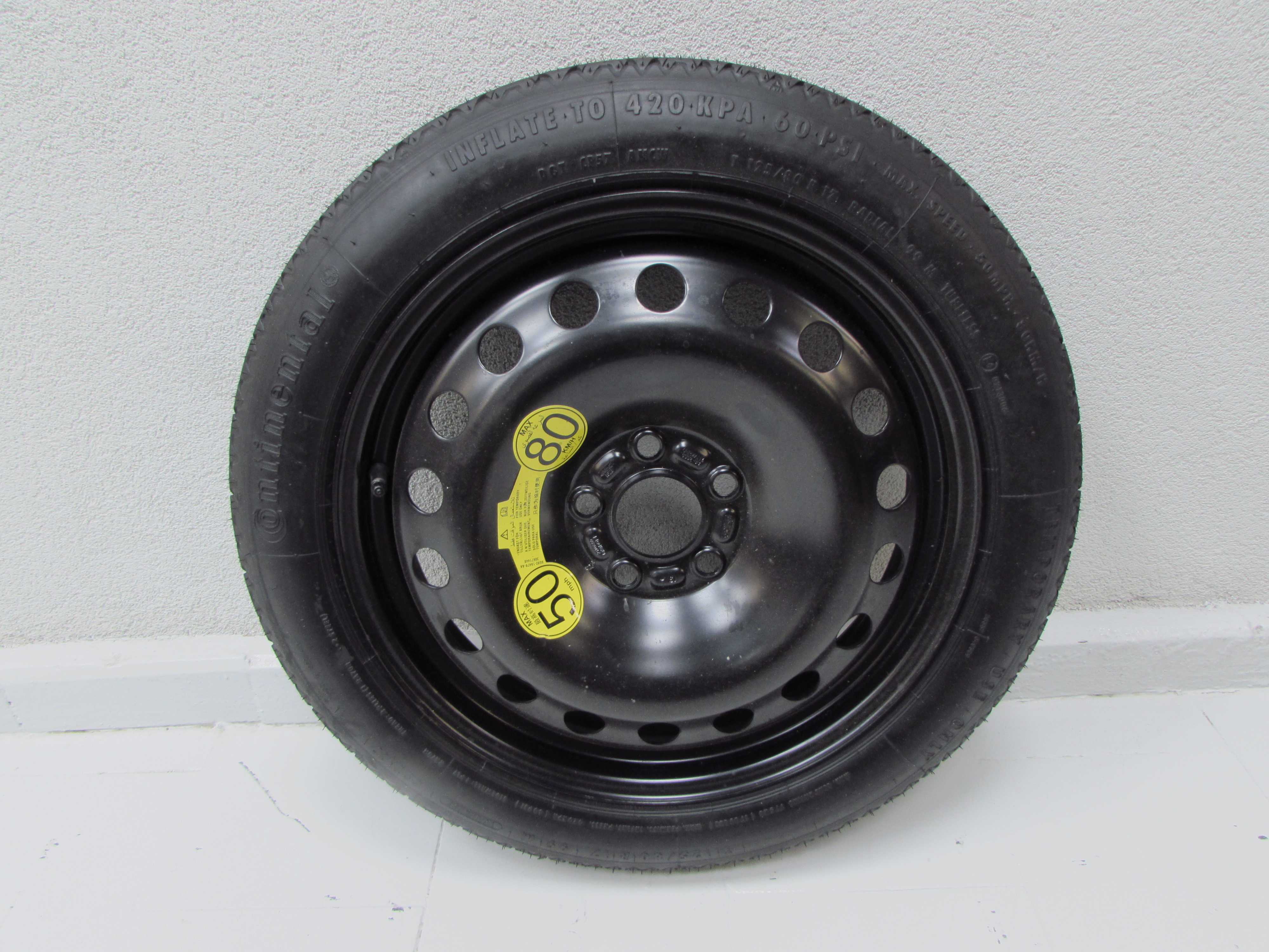 VOLVO S80 II V70 III XC70 XC60 5X108 17' KOLO ZAPASOWE DOJAZDOWKA 6G92-BB 4.0BX17 CONTINENTAL 125/80R17