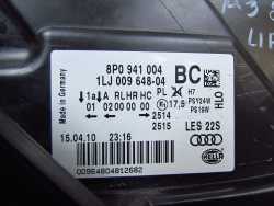 AUDI A3 8P LIFT 08-12 LAMPA PRZOD PRAWA 8P0941004 UK