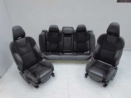 VOLVO S60 II 10-17 R DESIGN FOTELE SIEDZENIA KANAPA OPARCIE TAPICERKA SKORA ALCANTARA GRZANE