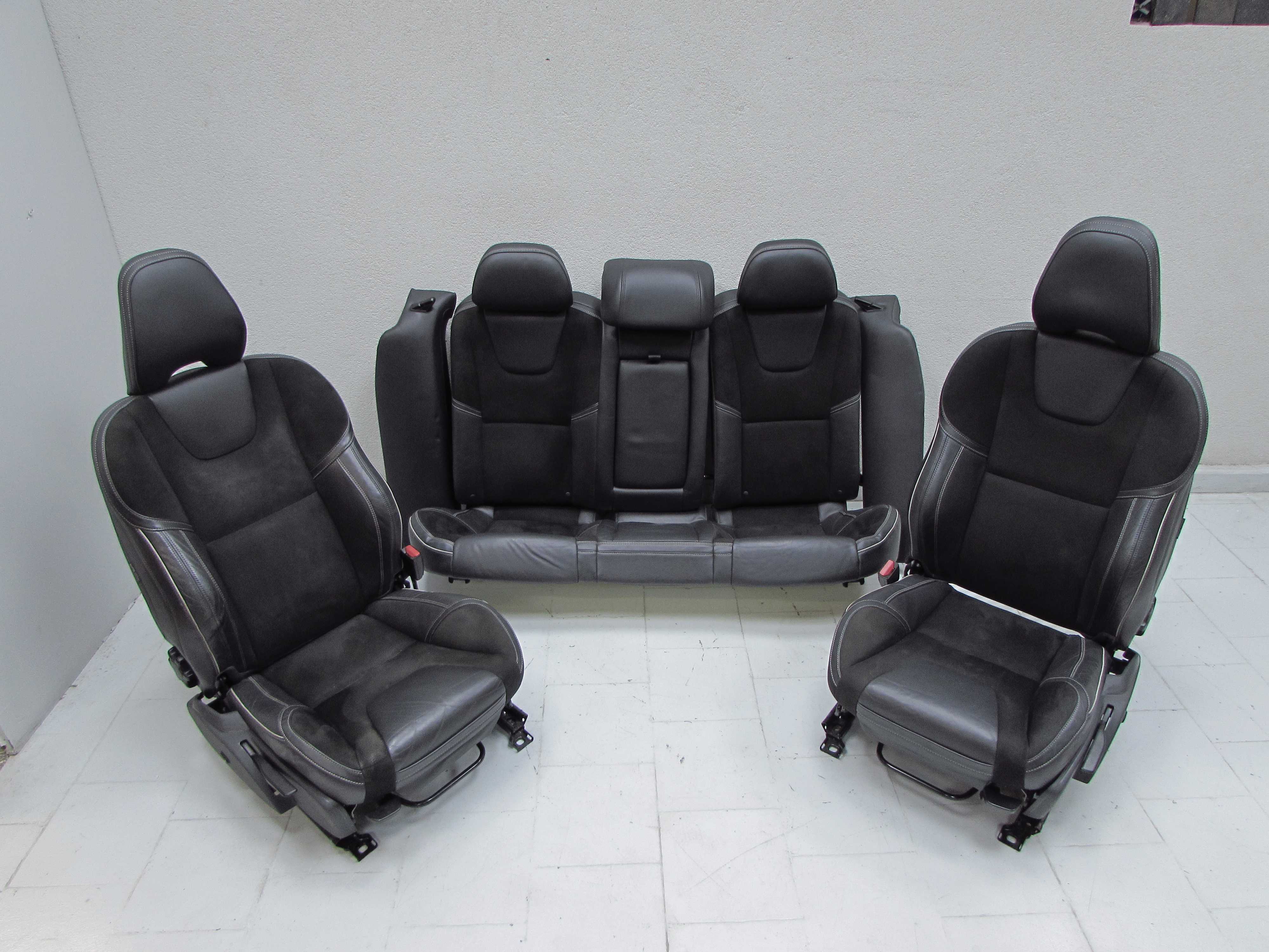 VOLVO S60 II 10-17 R DESIGN FOTELE SIEDZENIA KANAPA OPARCIE TAPICERKA SKORA ALCANTARA GRZANE