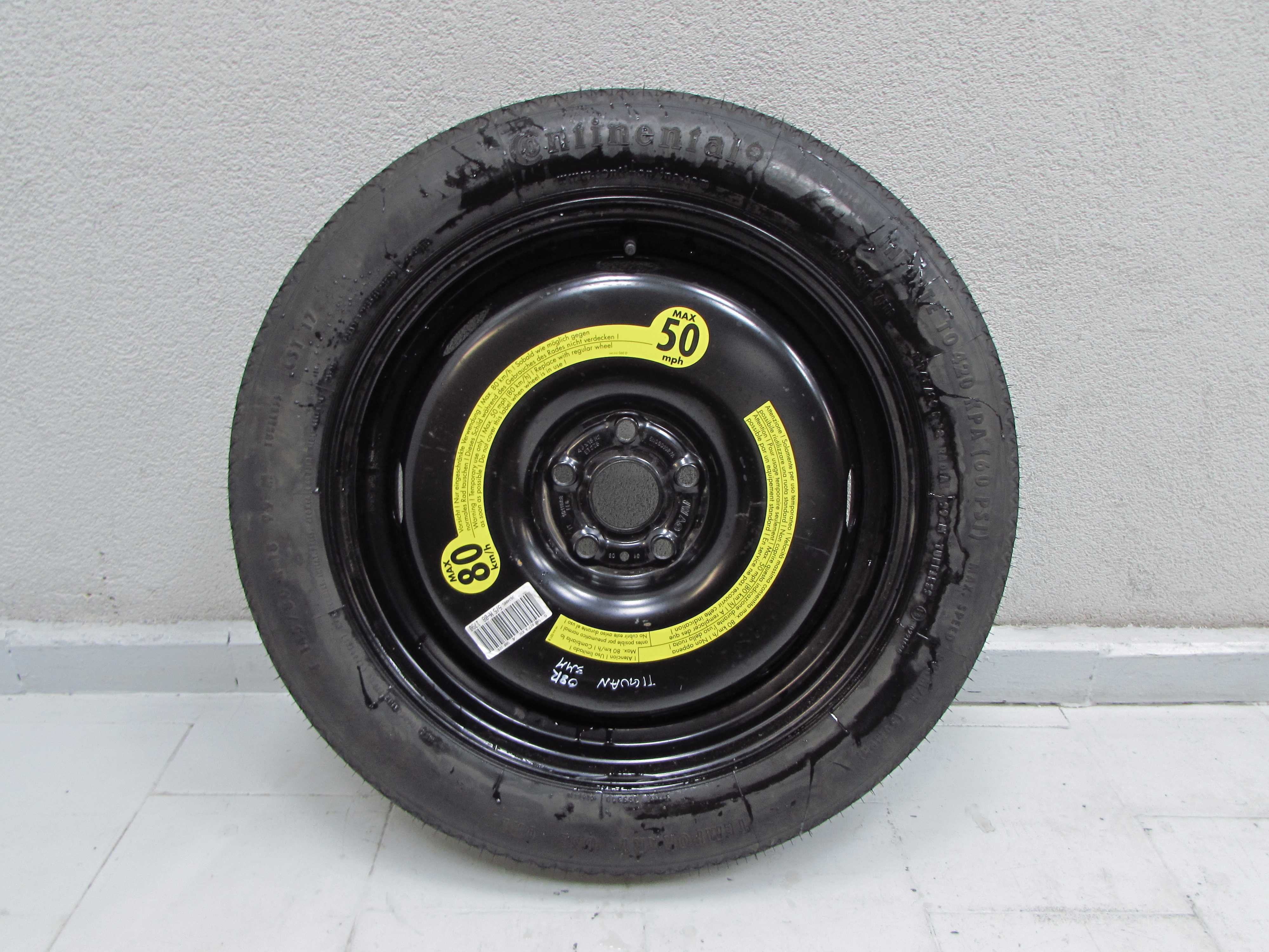 VW TIGUAN 5N 5x112 18'' KOLO DOJAZDOWE DOJAZDOWKA 145/80R18 5N0601027A ET27.5