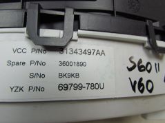VOLVO S60 II V60 XC60 2.0 D4 13-18 LICZNIK ZEGAR 31453094