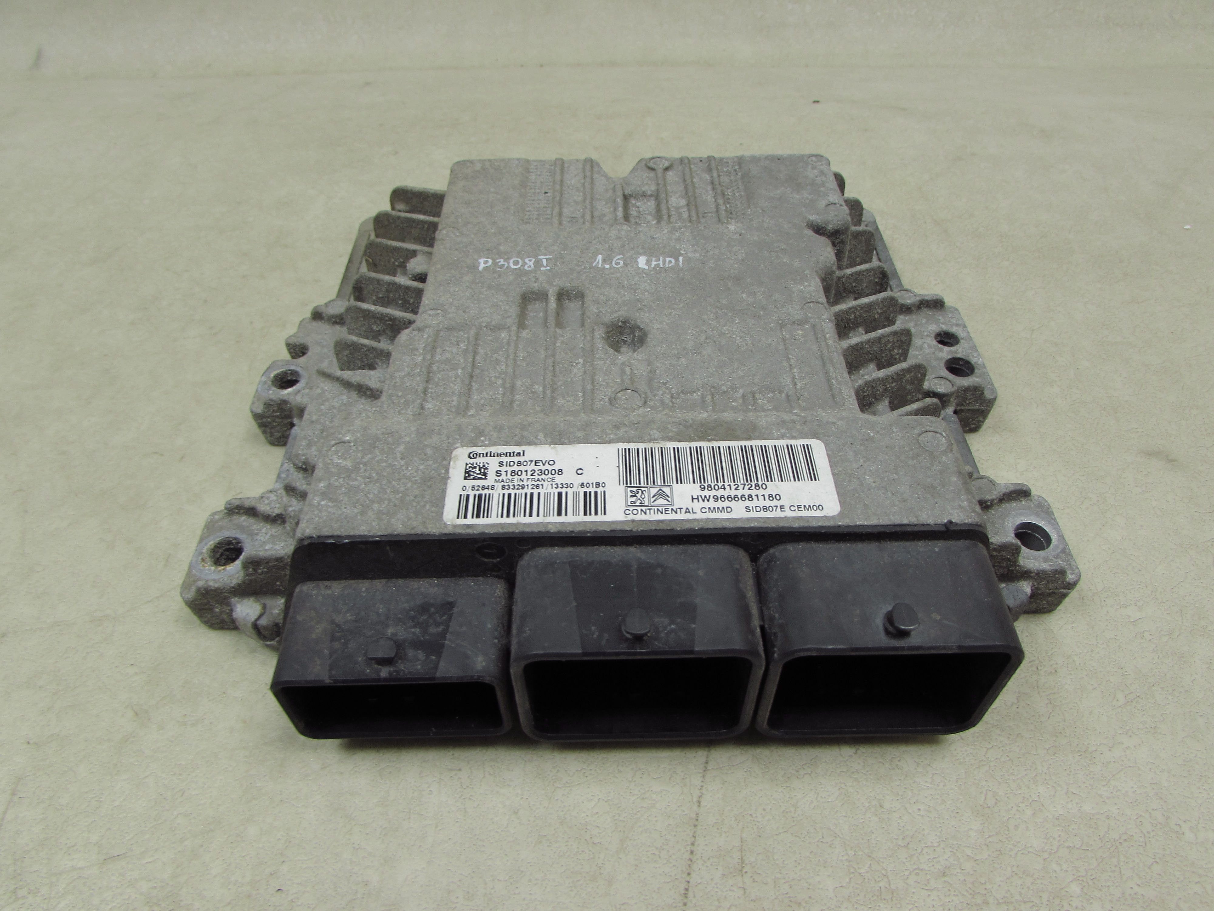 PEUGEOT 308 II T9 1.6 HDI EHDI 13-17 KOMPUTER STEROWNIK SILNIKA 9804127280 9666681180