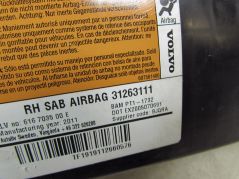 VOLVO S60 II V60 10-18 PODUSZKA AIRBAG FOTELA PASAZERA PRAWA 31263111