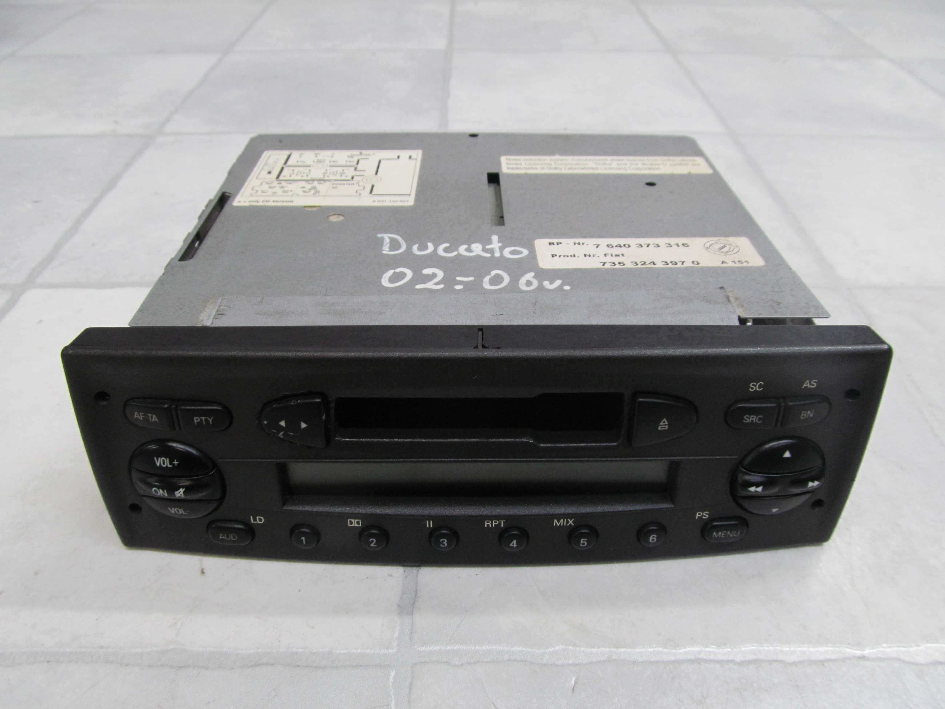 JUMPER BOXER DUCATO 02-06 RADIO 7640373316