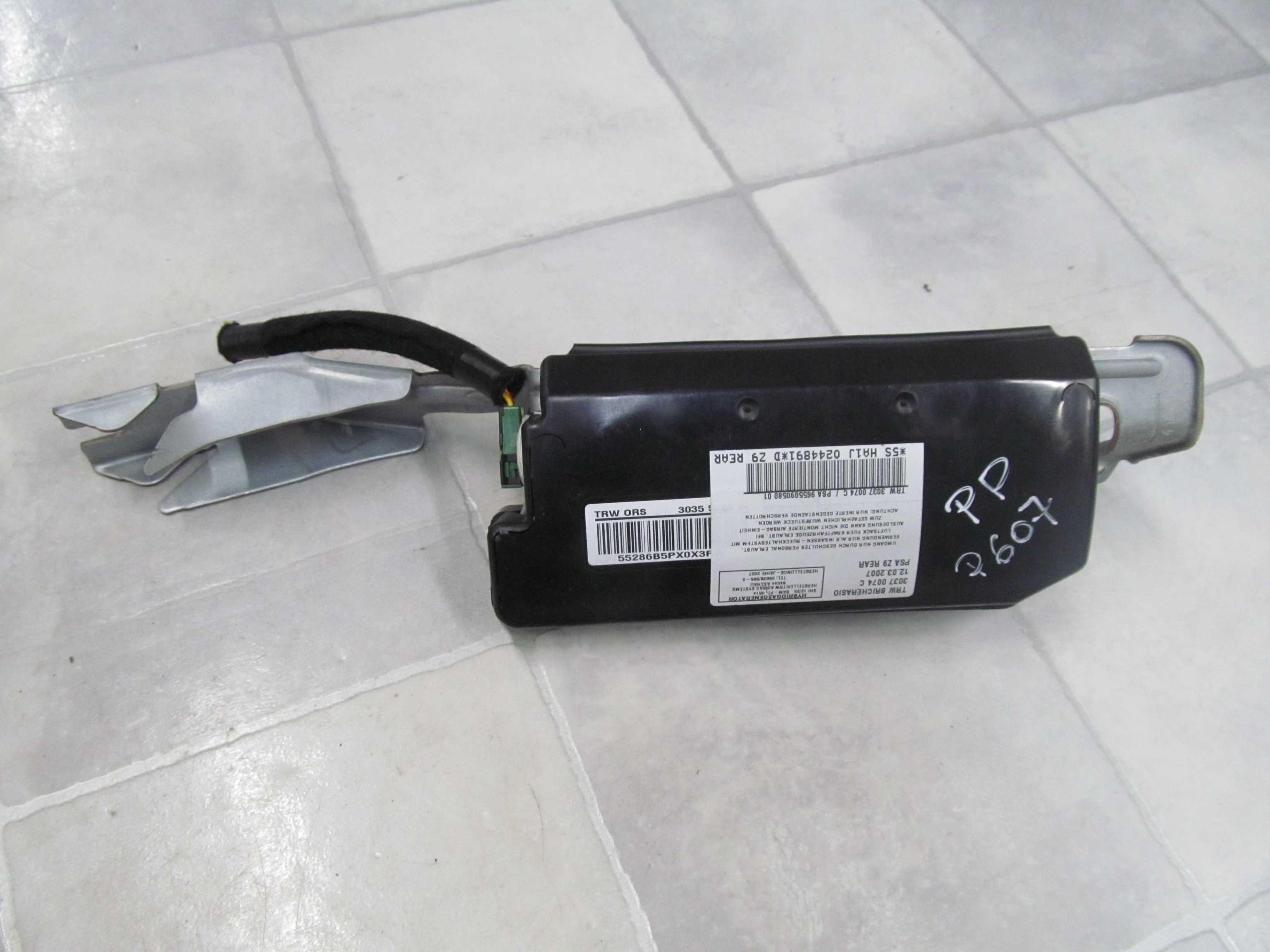PEUGEOT 607 LIFT 04-10 PODUSZKA AIRBAG FOTEL PRAWY TYL